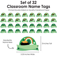 Lucky St. Patrick's Day - DIY Blank Paper Desk or Locker Labels - Classroom Name Tags - Set of 32