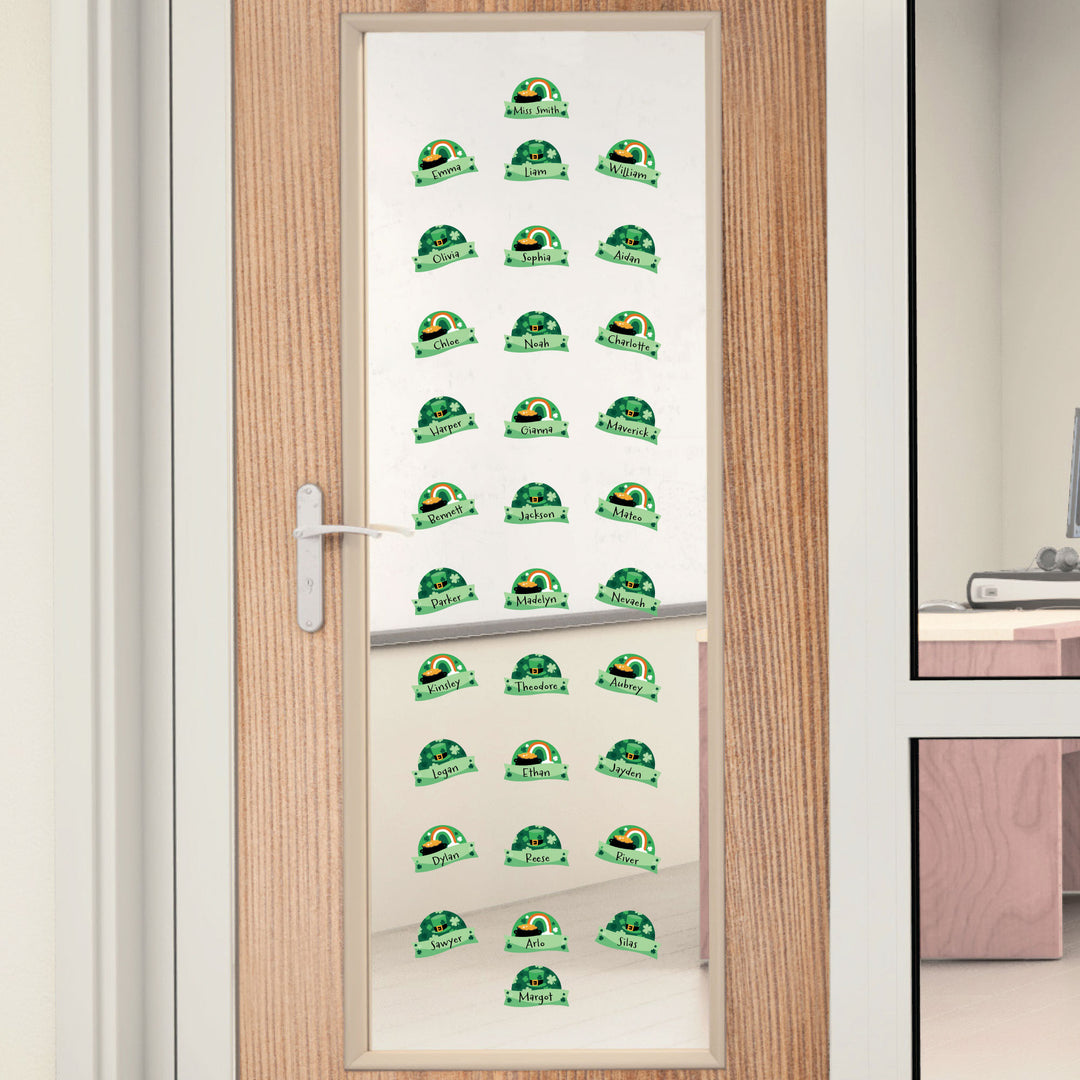 Lucky St. Patrick's Day - DIY Blank Paper Desk or Locker Labels - Classroom Name Tags - Set of 32