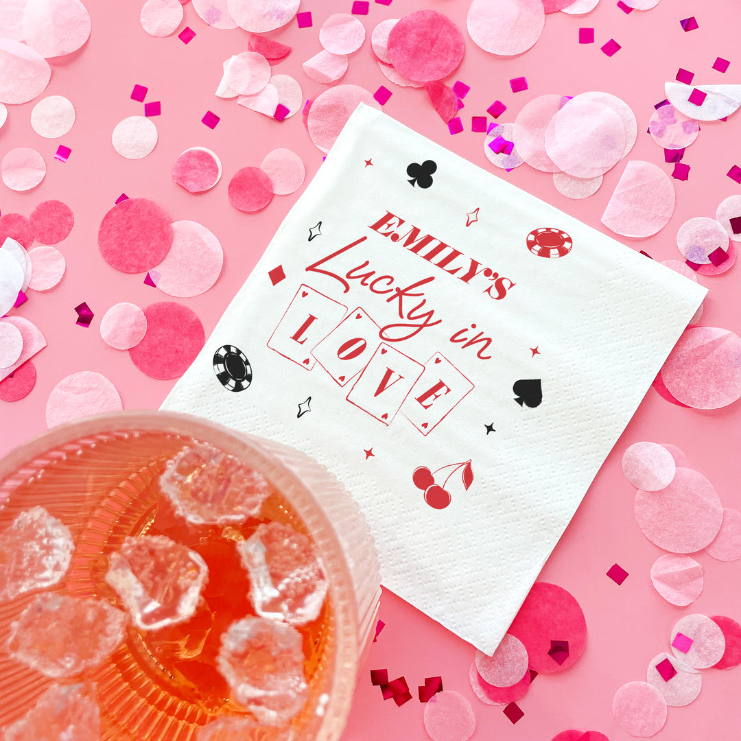 Custom Text - Lucky In Love Napkins