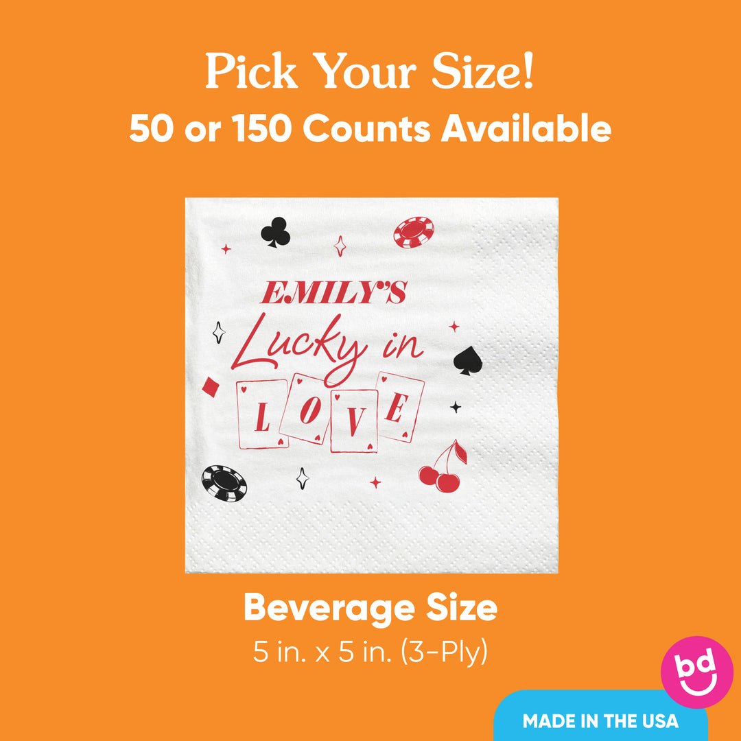 Custom Text - Lucky In Love Napkins