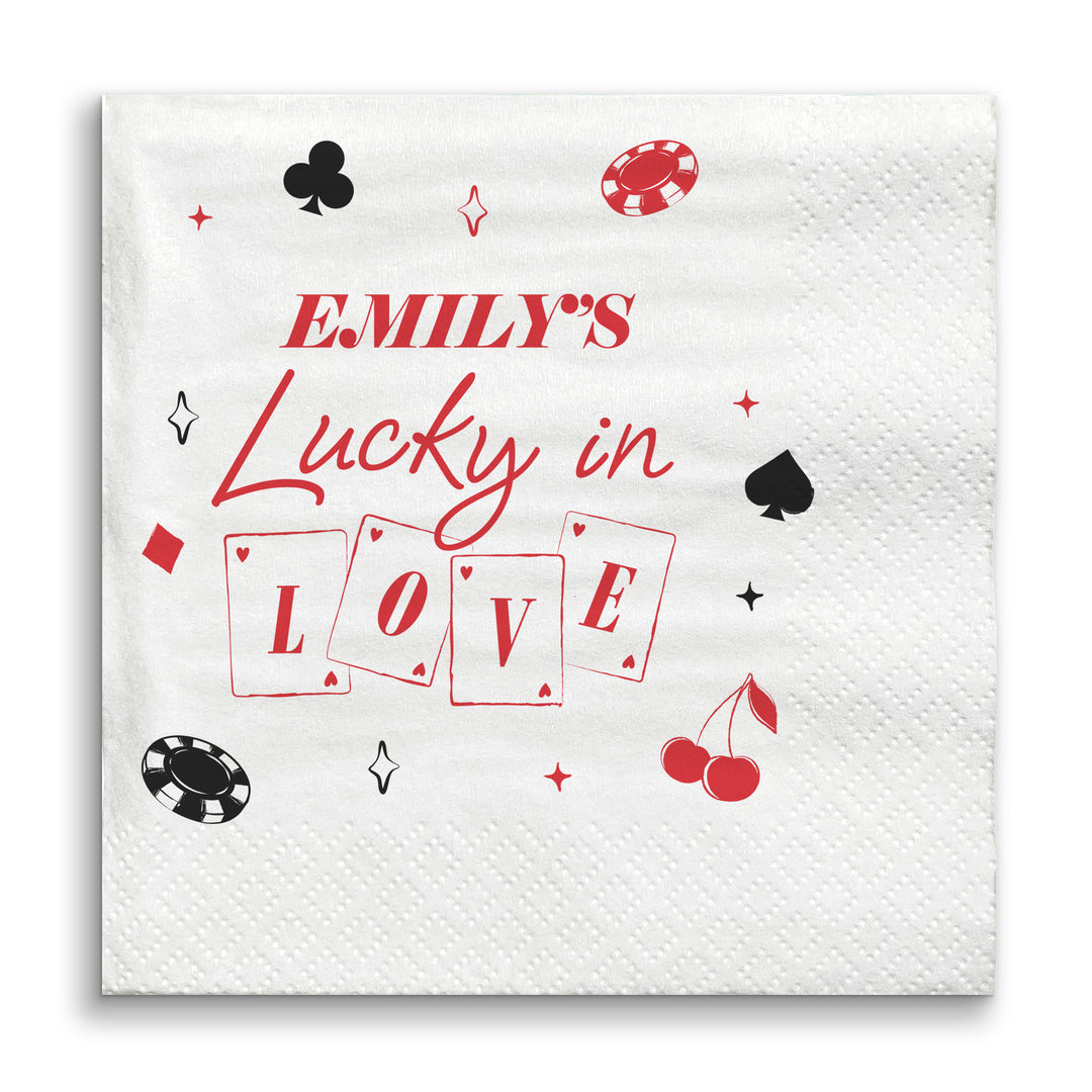Custom Text - Lucky In Love Napkins