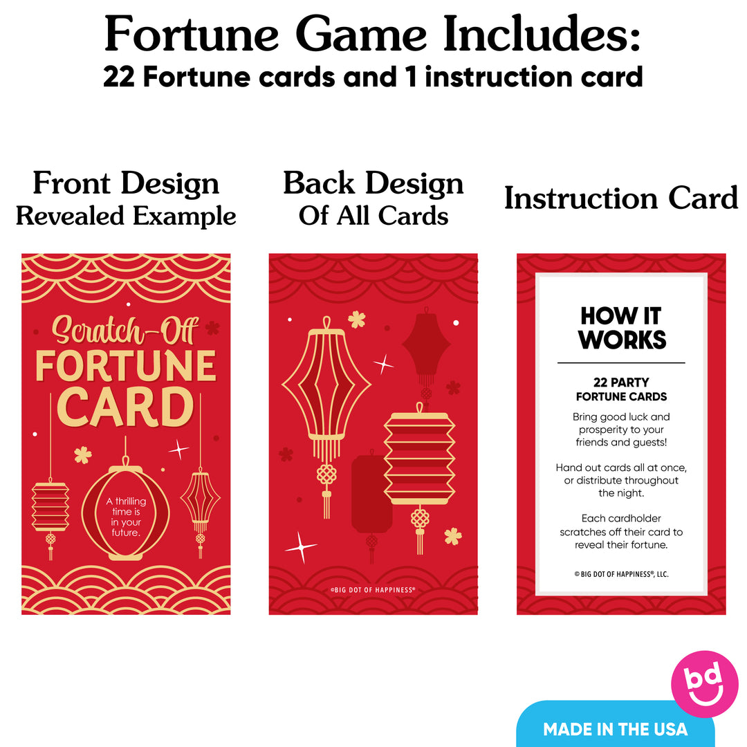 Lunar New Year Vertical Scratch Off Cards Game - 22 Ct