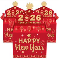 Red and gold festive box with '2026 Year of the Horse' text on a white background