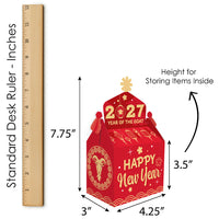 Lunar New Year - Treat Box Party Favors - 2027 Year of the Goat Goodie Gable Boxes - Set of 12
