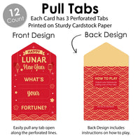 Lunar New Year - Game Pickle Cards - Fortune Pull Tabs - Set of 12
