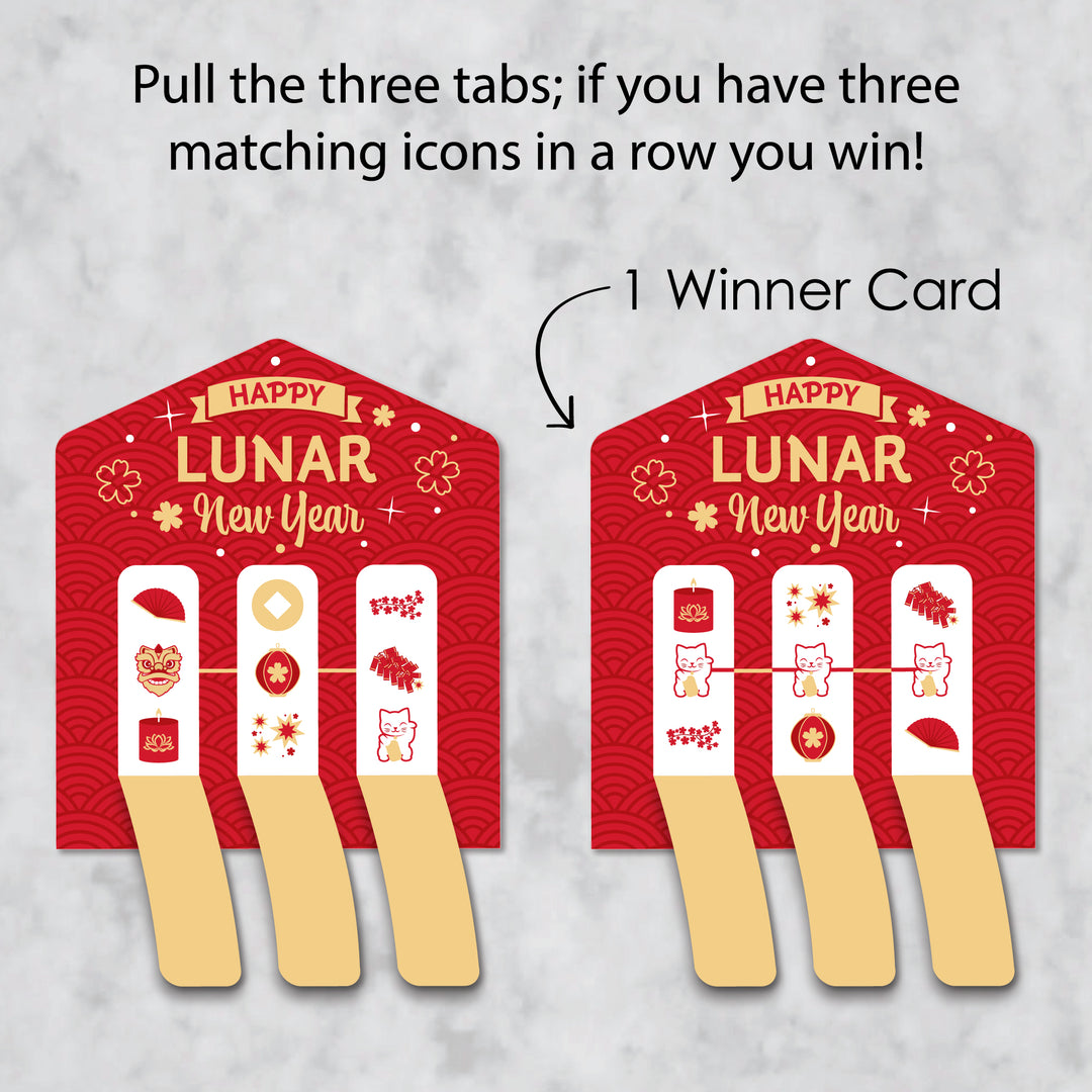Lunar New Year - Game Pickle Cards - Pull Tabs 3-in-a-Row - Set of 12