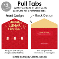 Lunar New Year - Game Pickle Cards - Pull Tabs 3-in-a-Row - Set of 12