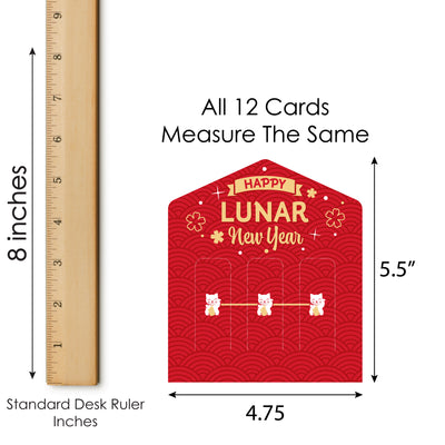 Lunar New Year - Game Pickle Cards - Pull Tabs 3-in-a-Row - Set of 12