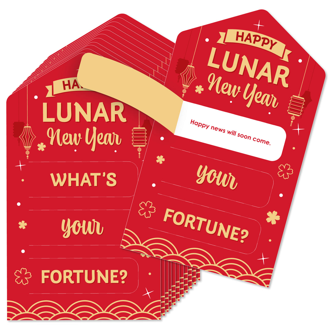 Lunar New Year - Game Pickle Cards - Fortune Pull Tabs - Set of 12