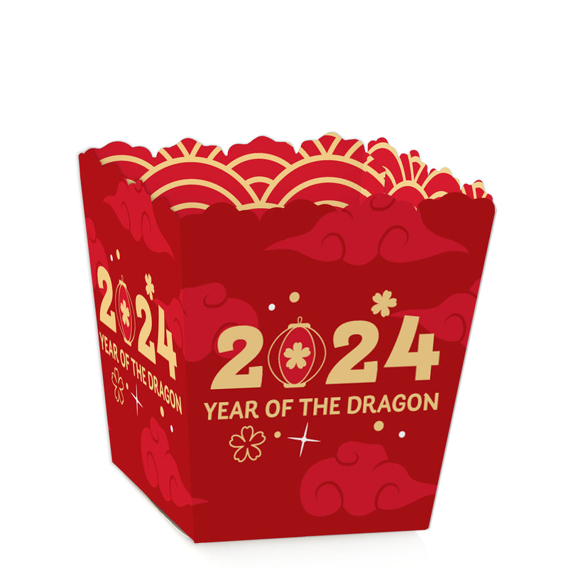 Lunar New Year - Party Mini Favor Boxes - 2024 Year of the Dragon Treat Candy Boxes - Set of 12