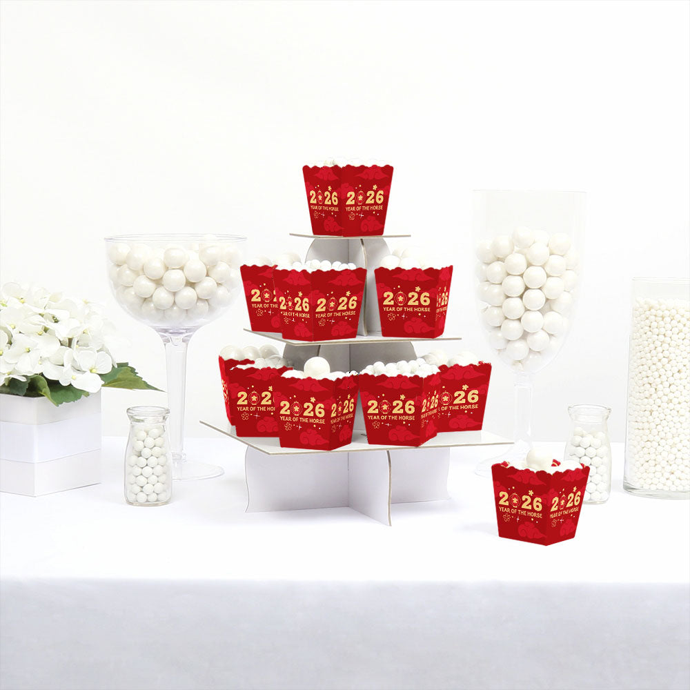 Lunar New Year - Party Mini Favor Boxes - 2026 Year of the Horse Treat Candy Boxes - Set of 12