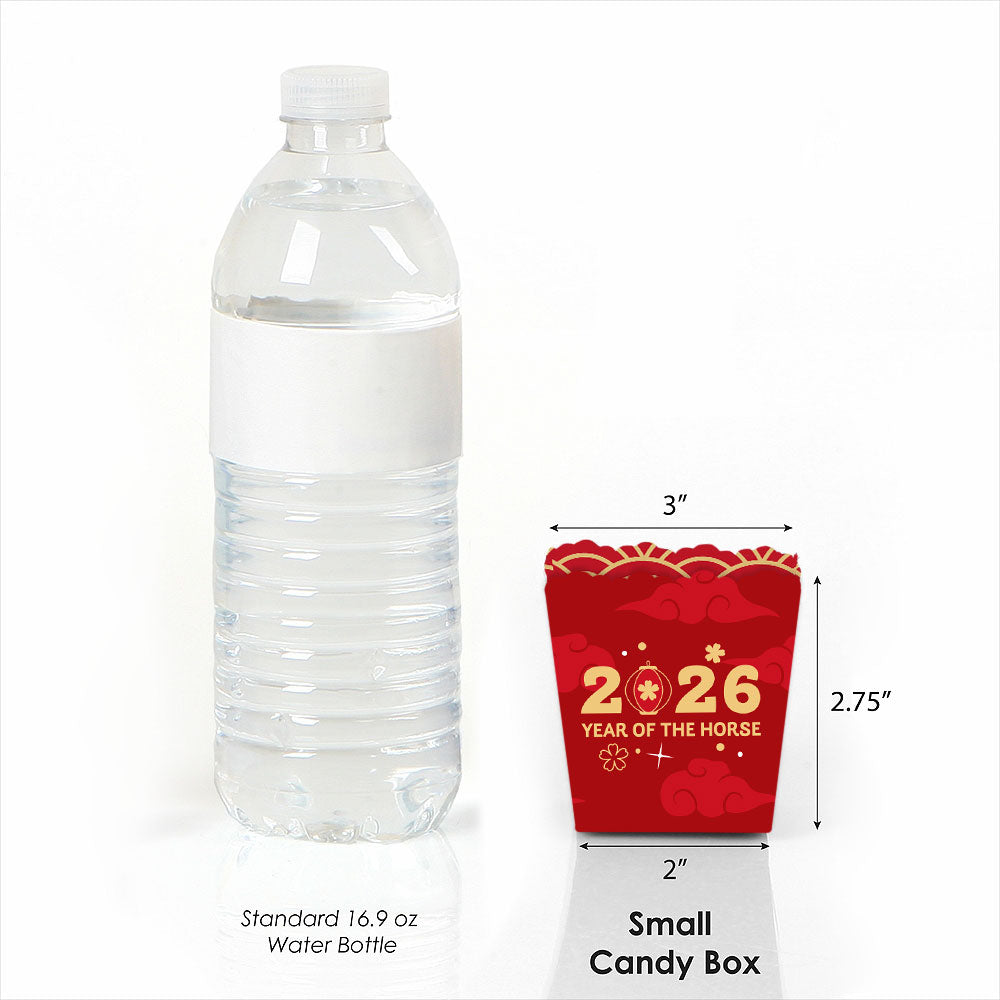 Lunar New Year - Party Mini Favor Boxes - 2026 Year of the Horse Treat Candy Boxes - Set of 12