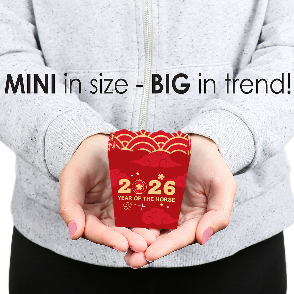 Lunar New Year - Party Mini Favor Boxes - 2026 Year of the Horse Treat Candy Boxes - Set of 12