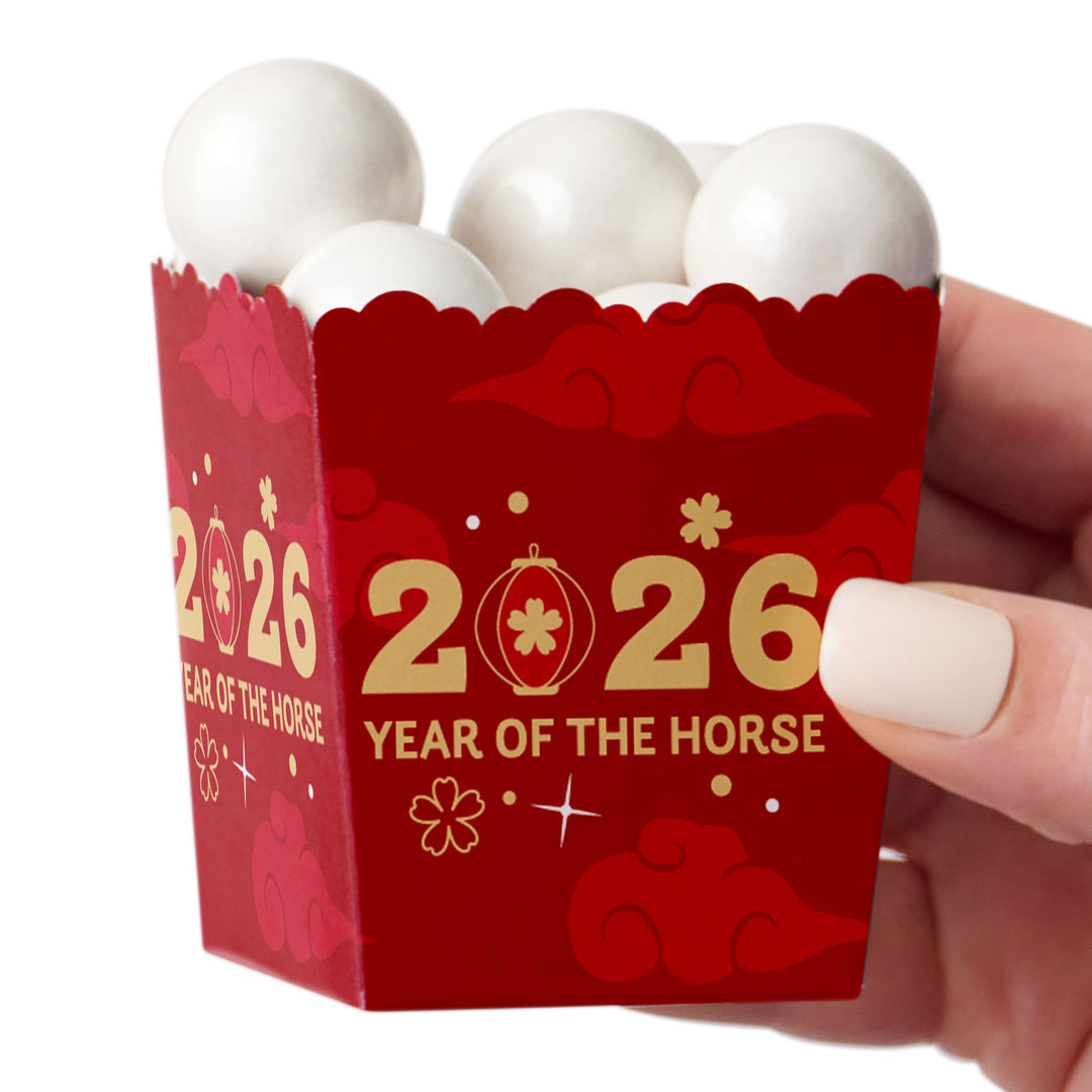 Lunar New Year - Party Mini Favor Boxes - 2026 Year of the Horse Treat Candy Boxes - Set of 12