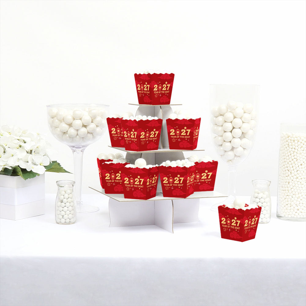 Lunar New Year - Party Mini Favor Boxes - 2027 Year of the Goat Treat Candy Boxes - Set of 12