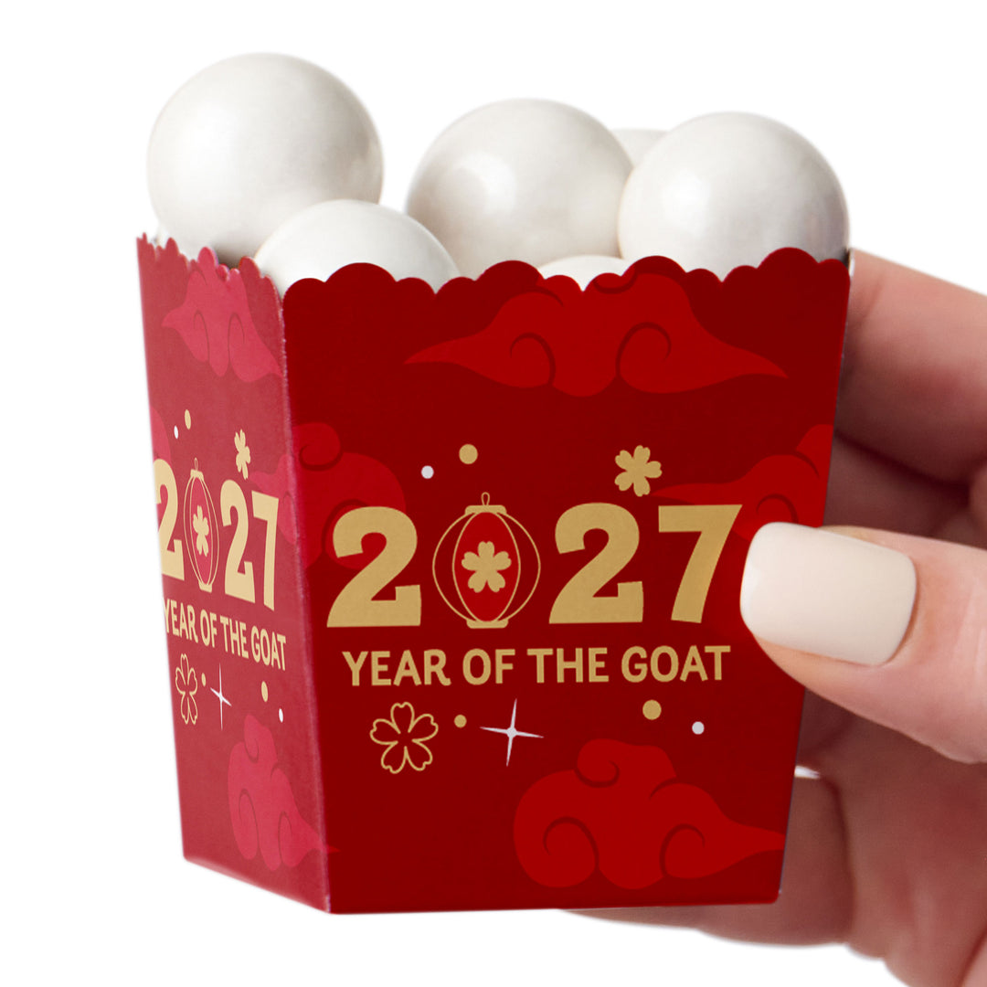 Lunar New Year - Party Mini Favor Boxes - 2027 Year of the Goat Treat Candy Boxes - Set of 12