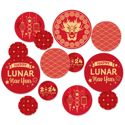 Lunar New Year - 2024 Year of the Dragon Giant Circle Confetti - Party Decorations - Large Confetti 27 Count