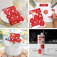 Collage of red and gold promotional items with 'Happy New Year' and 'Year of the horse' text. lunar new year 2026