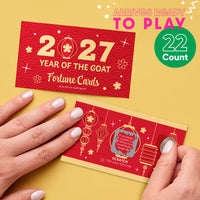 Lunar New Year - 2027 Year of the Goat Game Scratch Off Fortune Cards - 22 Count