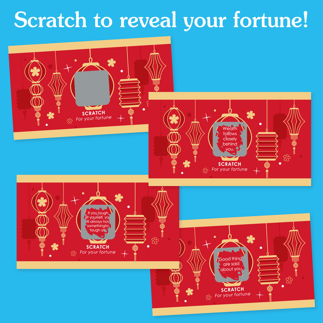 Lunar New Year - 2027 Year of the Goat Game Scratch Off Fortune Cards - 22 Count