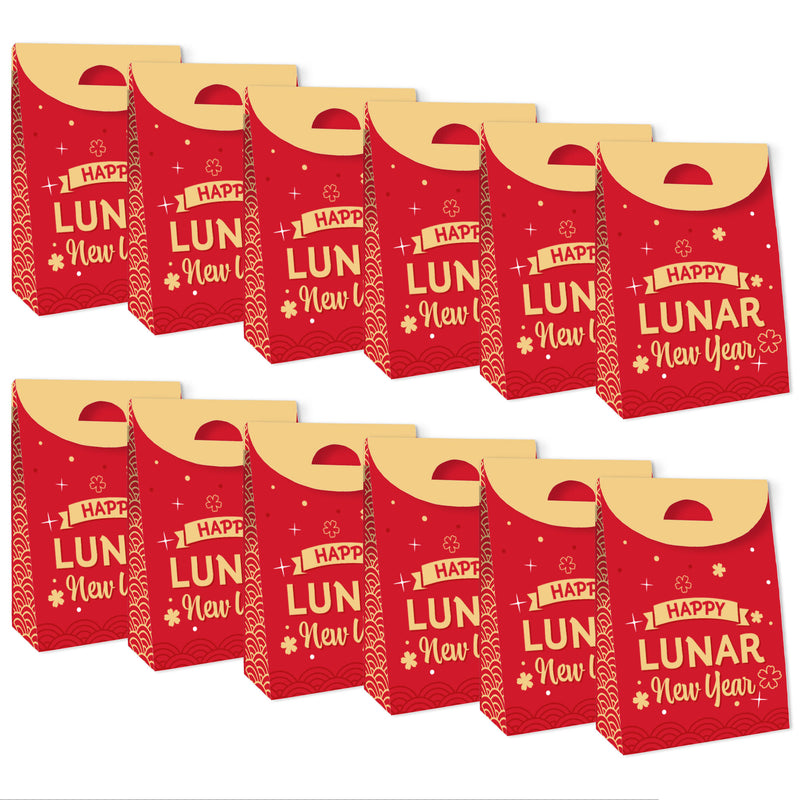 Lunar New Year - Gift Favor Bags - Party Goodie Boxes - Set of 12