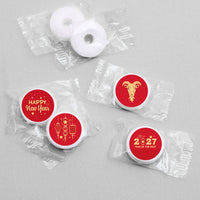 Lunar New Year - 2027 Year of the Goat Round Candy Sticker Favors - Labels Fit Chocolate Candy (1 sheet of 108)