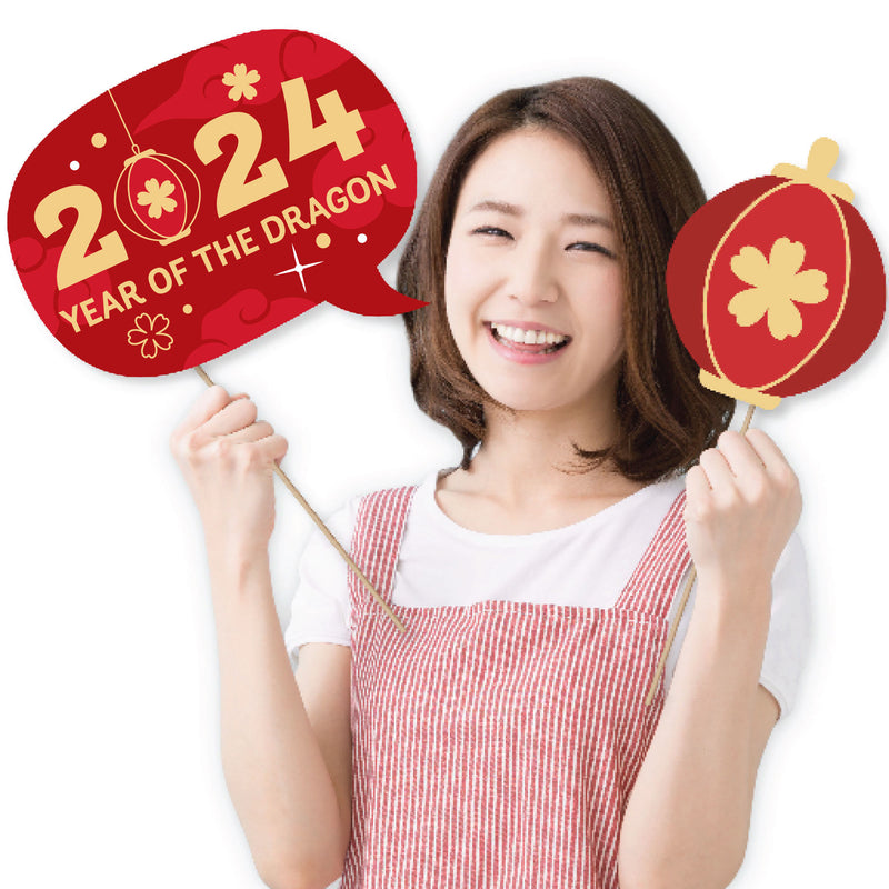 Lunar New Year 2025 Year of the Dragon Photo Booth Props Kit 20