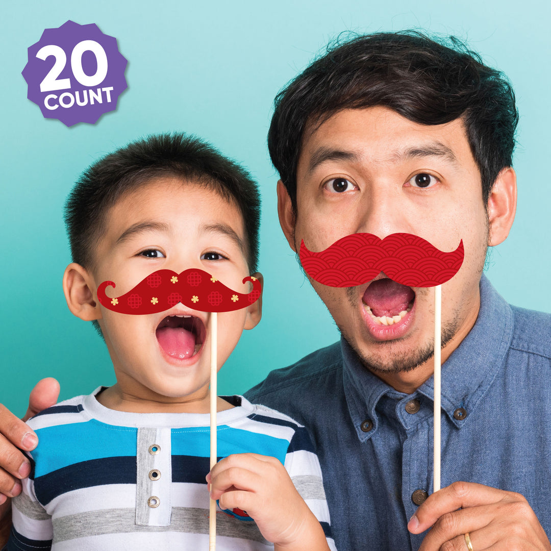 Lunar New Year - 2026 Year of the Horse Photo Booth Props Kit - 20 Count