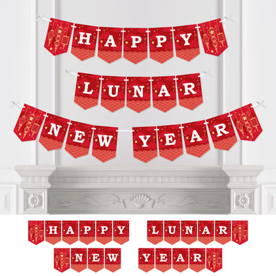 Lunar New Year - Bunting Banner - Party Decorations - Happy Lunar New Year