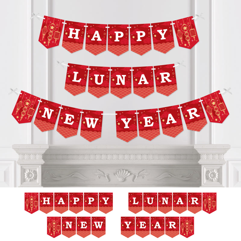Lunar New Year - Bunting Banner - Party Decorations - Happy Lunar New Year