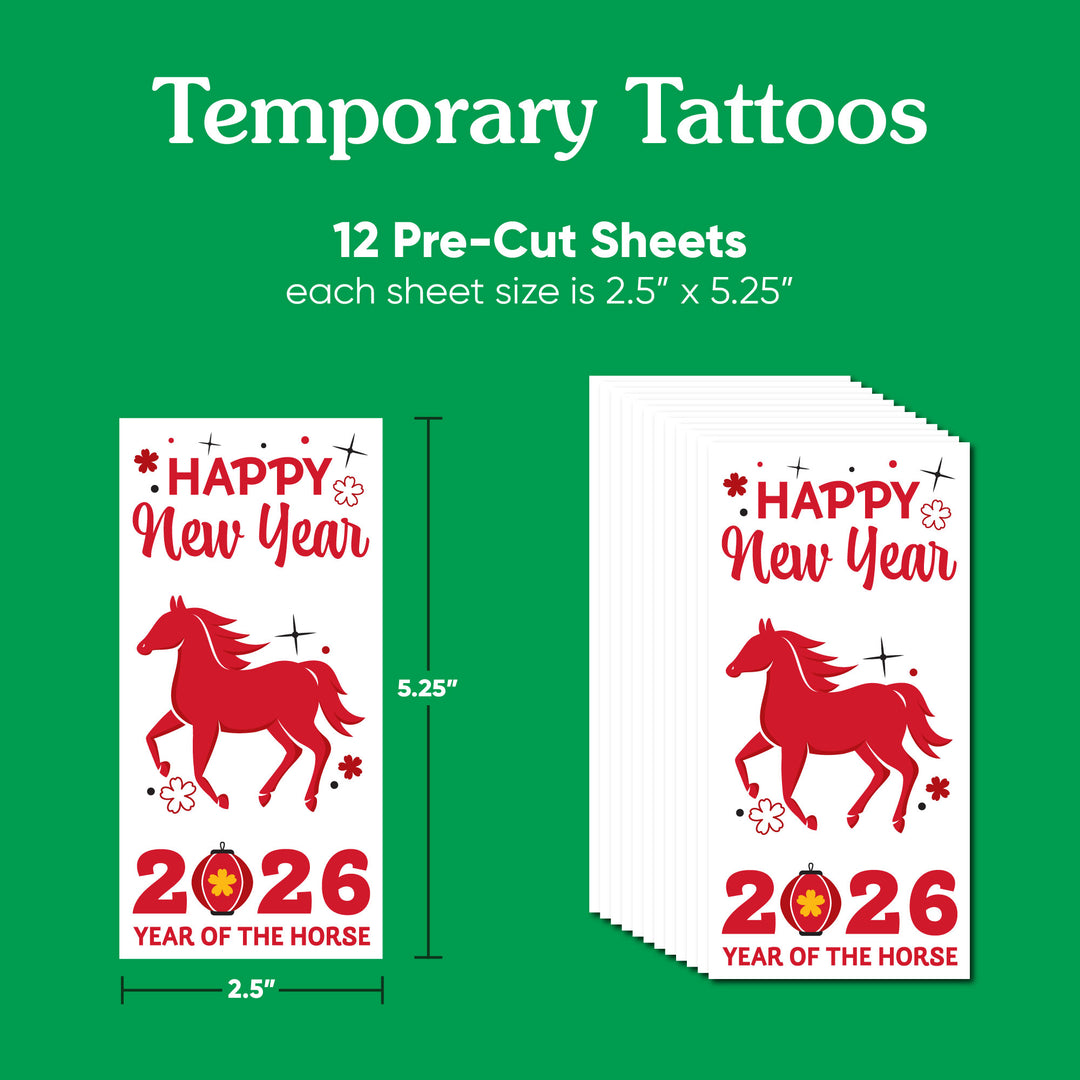 Lunar New Year Temporary Tattoos -  36 Ct