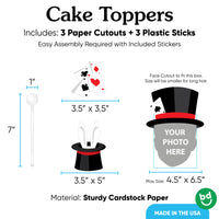 3 piece magic cake topper set with sticks included