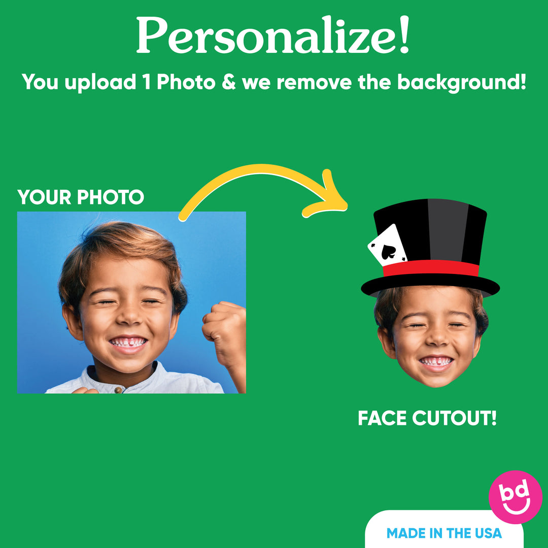 Custom photo face magic cake topper detail