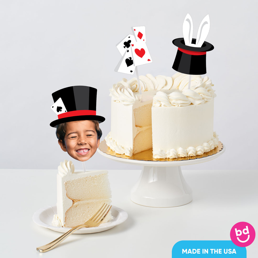 Kids magic birthday cake with topper