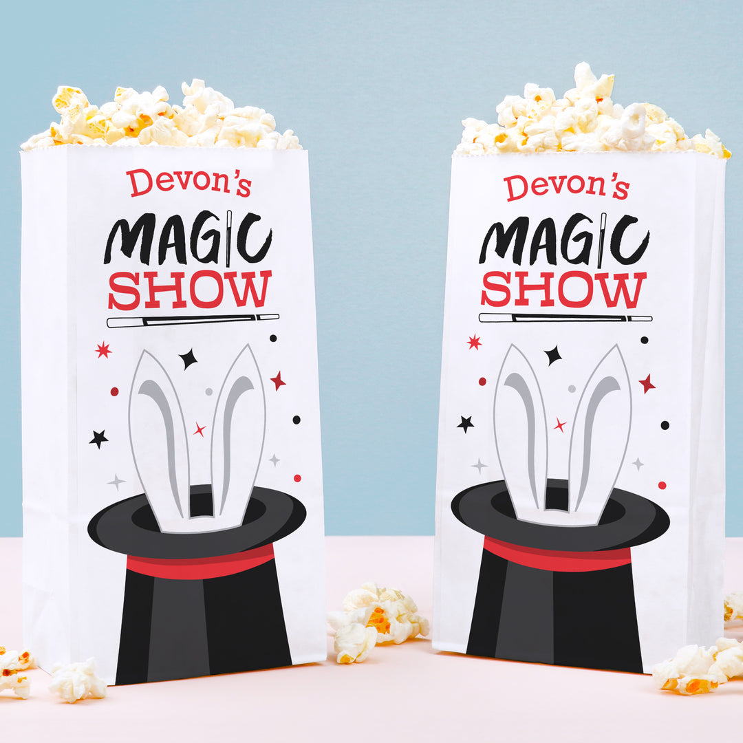 Custom Text Popcorn Bag - Magic Show - 25 Ct