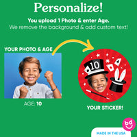 Custom Face Round Stickers - Magic Show - 24 Ct