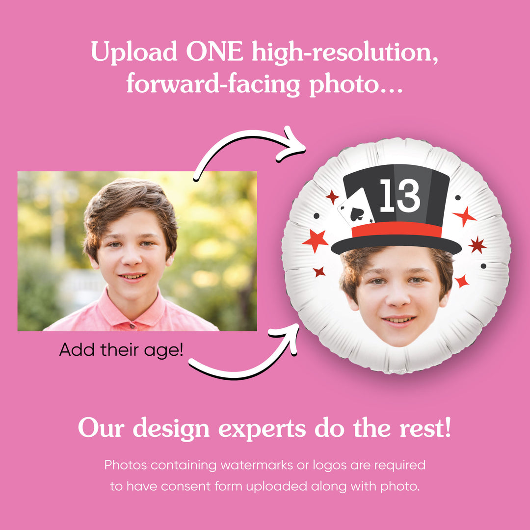 Custom Face Balloon - Magic Show - Double Sided - 1 Ct