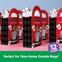 Custom Photo Magic Show Paper Favor Bags - 12 Ct