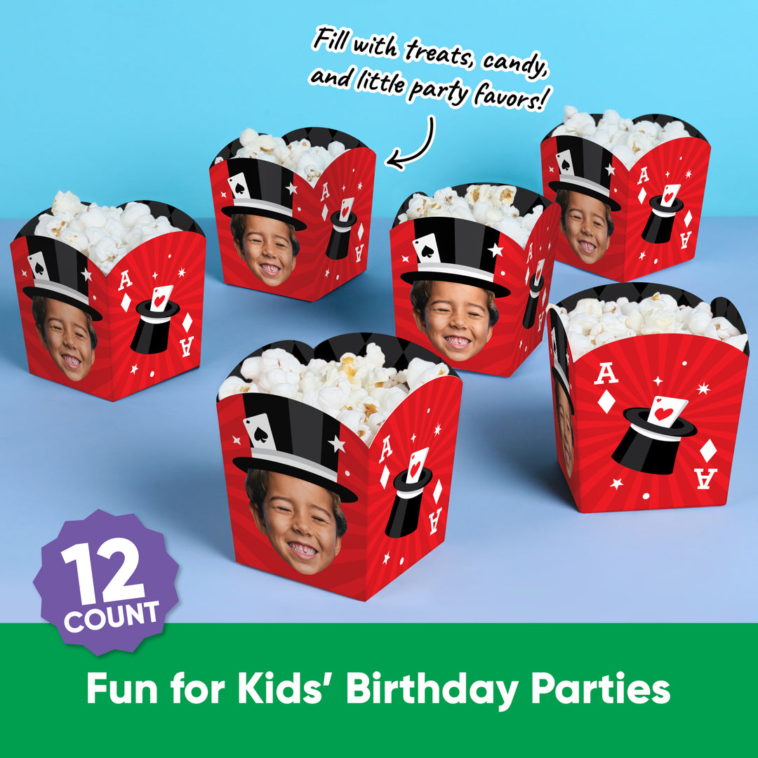 Custom Face Magic Show Treat Boxes - 12 Ct