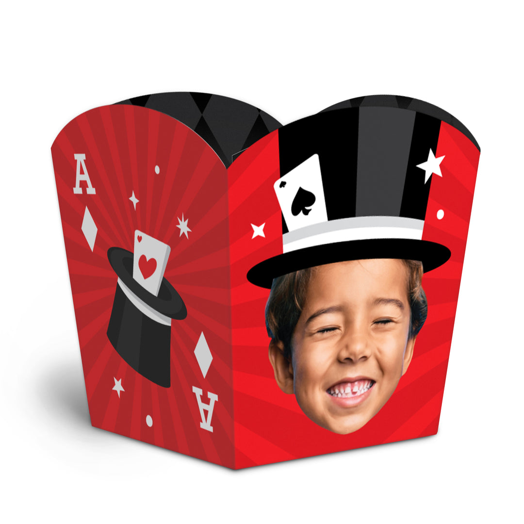 Custom Face Magic Show Treat Boxes - 12 Ct
