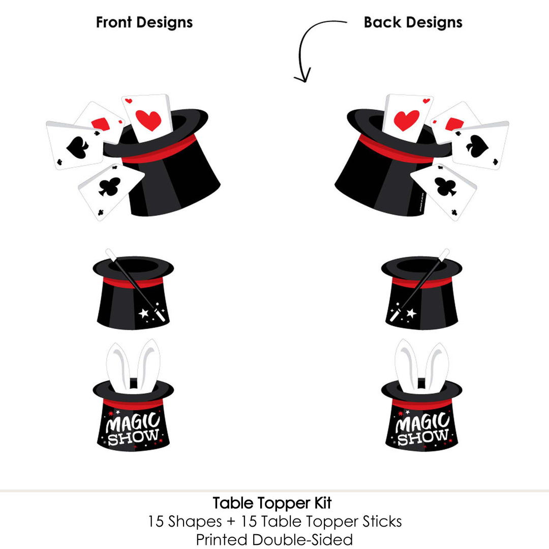 Ta-Da, Magic Show - Magical Birthday Party Centerpiece Sticks - Table Toppers - Set of 15