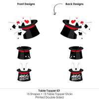 Ta-Da, Magic Show - Magical Birthday Party Centerpiece Sticks - Table Toppers - Set of 15