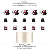 Ta-Da, Magic Show - Magical Birthday Party Centerpiece Sticks - Table Toppers - Set of 15