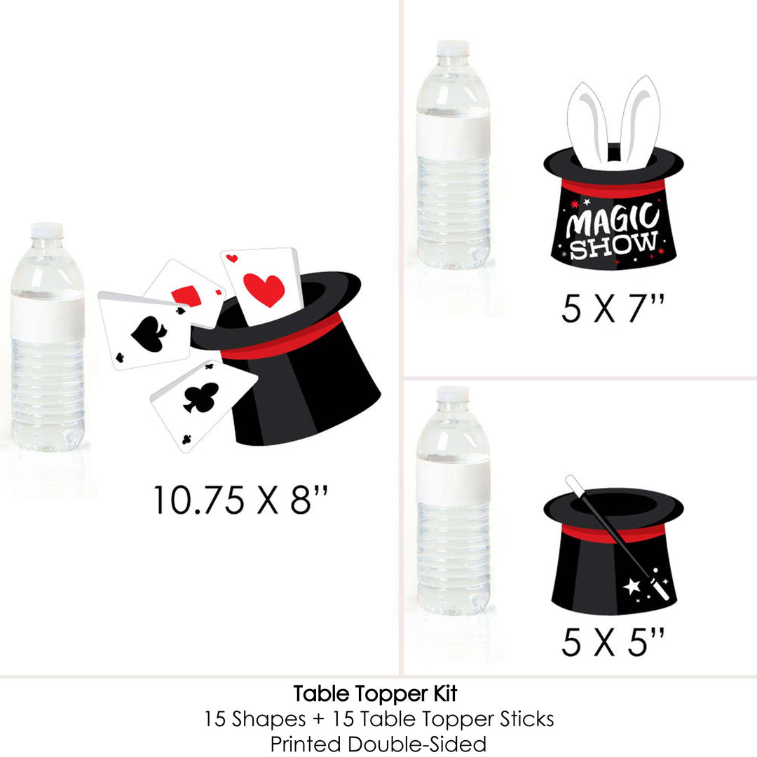 Ta-Da, Magic Show - Magical Birthday Party Centerpiece Sticks - Table Toppers - Set of 15