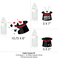 Ta-Da, Magic Show - Magical Birthday Party Centerpiece Sticks - Table Toppers - Set of 15