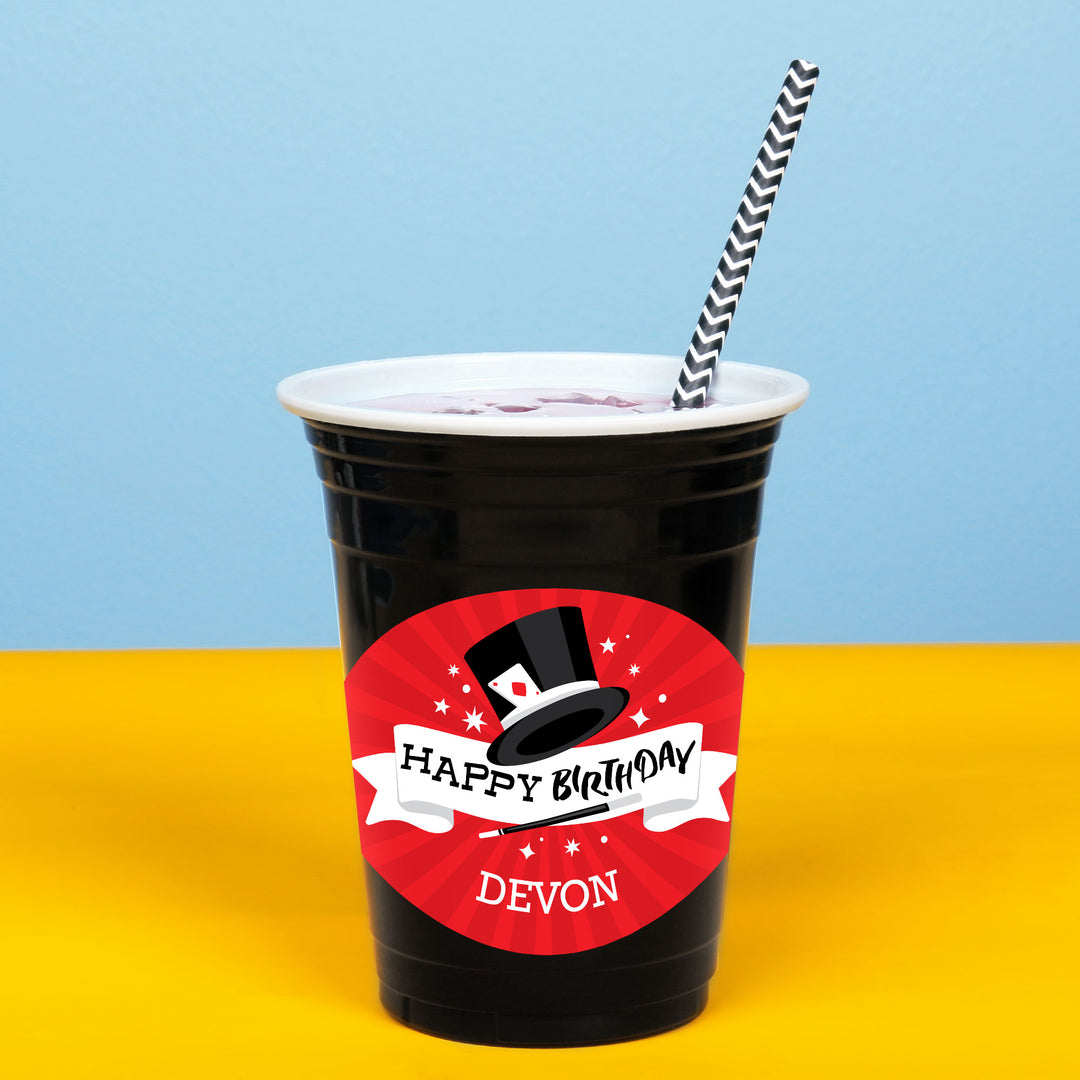 Custom Text Party Cups - Magic Show - 16 Ct