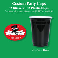 Custom Text Party Cups - Magic Show - 16 Ct