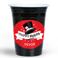 Custom Text Party Cups - Magic Show - 16 Ct