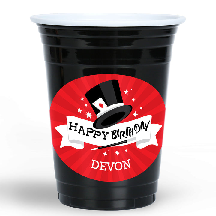 Custom Text Party Cups - Magic Show - 16 Ct