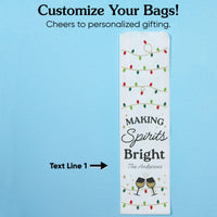Custom Text Wine Bags - Making Spirits Bright
